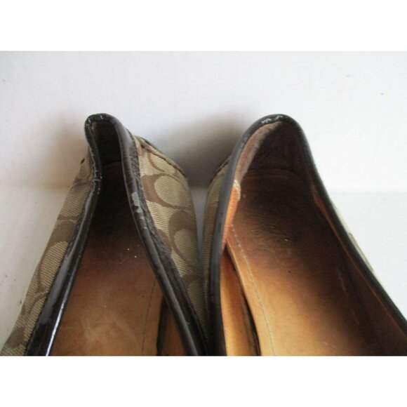 *COACH Classic FRIDA Loafers Brown Logo Canvas and Patent Trim - Picture 5 of 8
